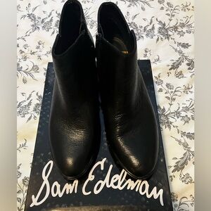 Sam Edelman Black Leather Ankle Boots